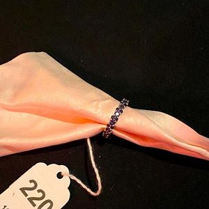 .925 STERLING SILVER AMETHYST GARNET RHODOLITE ETERNITY BAND